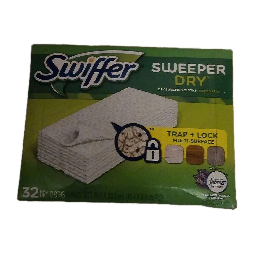 Swiffer Sweeper Dry Microfiber Dust Mop Refill Febreze Lavender Scent 32 pack